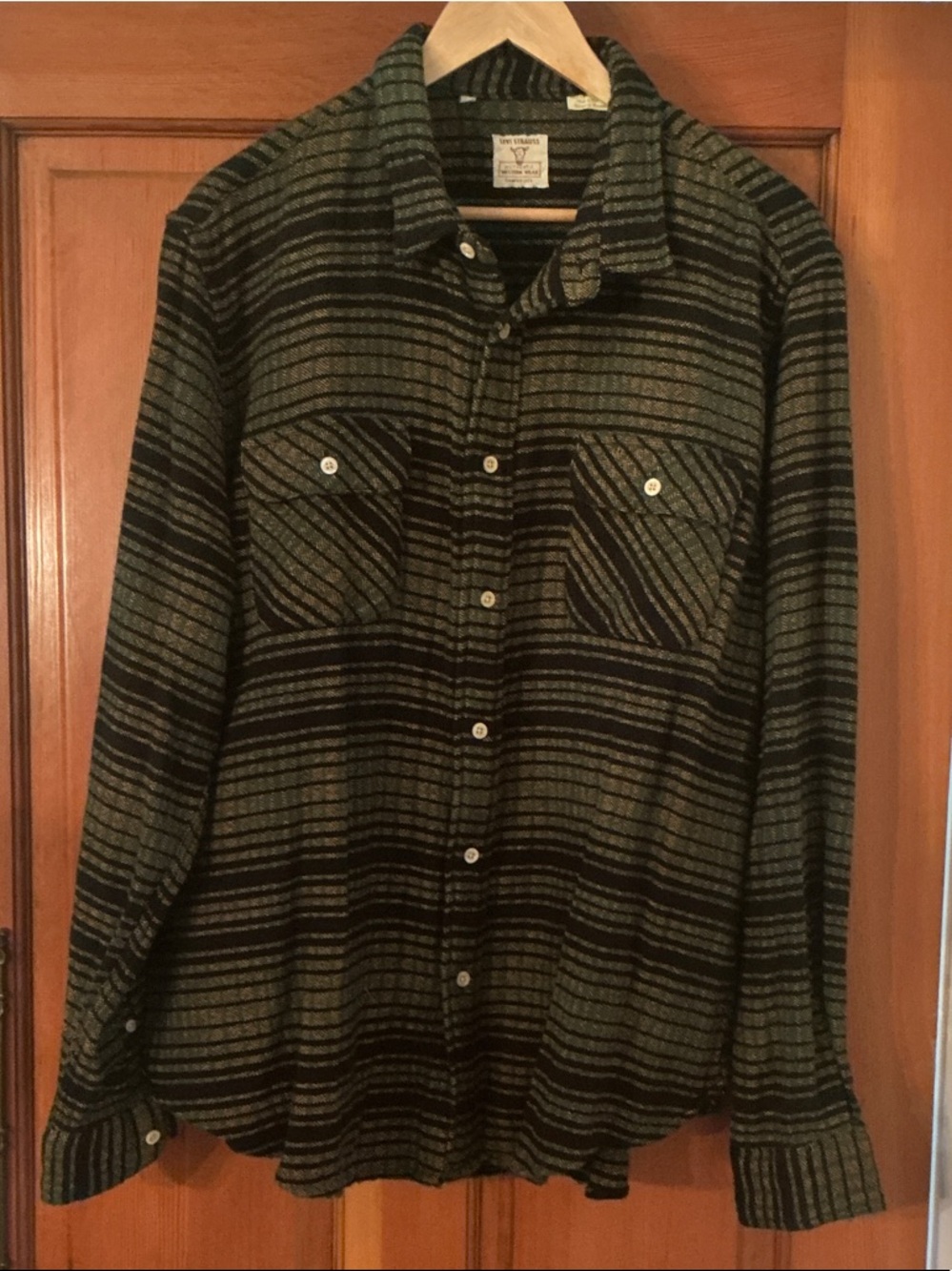 Levi's Green and Black Woven Western Shirt